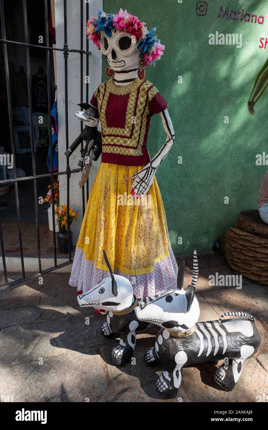 Dresses and artefacts belonging to Frida Kahlo in her house in Mexico City, Mexico Stock Photo