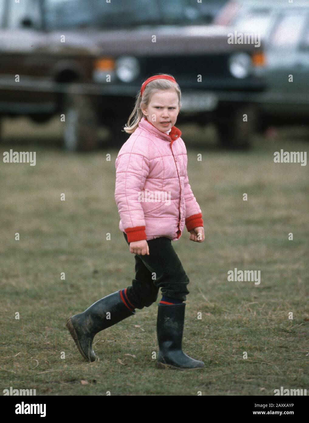 Zara Phillips at the Brigstock Horse Trials, England 1 March 1987 Stock Photo