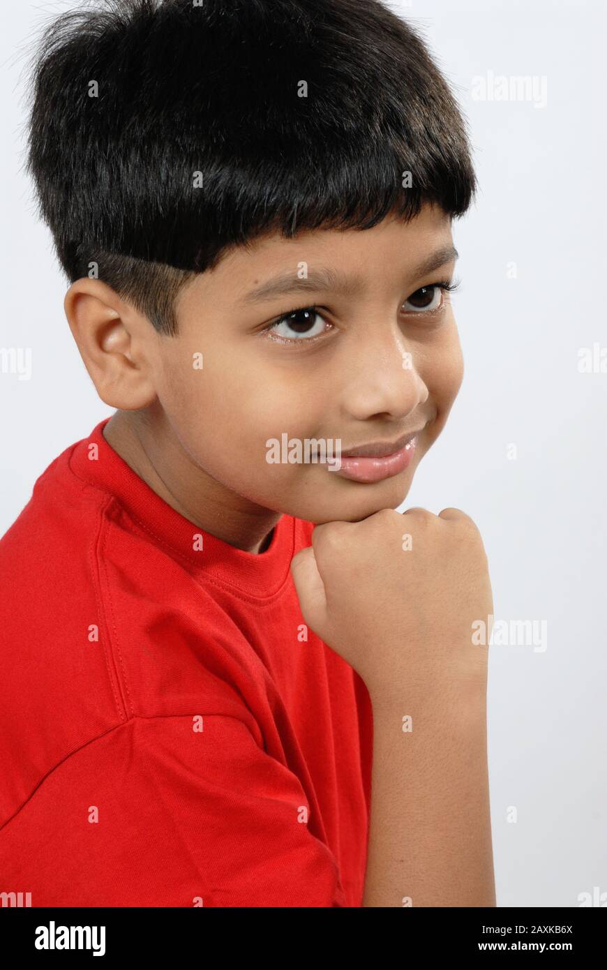 Mumbai, Maharashtra, India- Asia, July 29, 2006 - Portrait of happy indian  eight years old little cute boy smiling face Stock Photo - Alamy