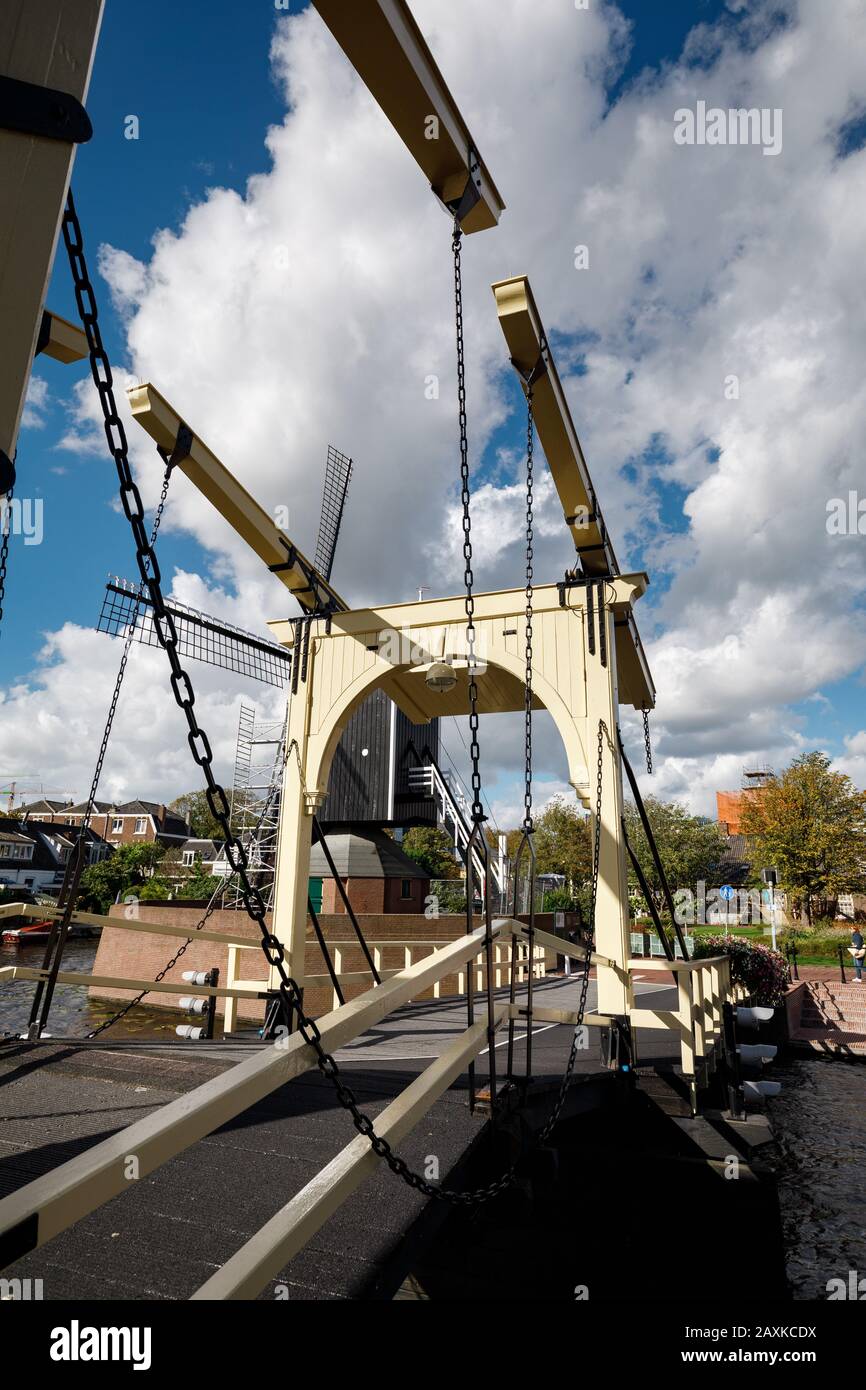 Haarlem typical bridge in The Netherlands Stock Photo