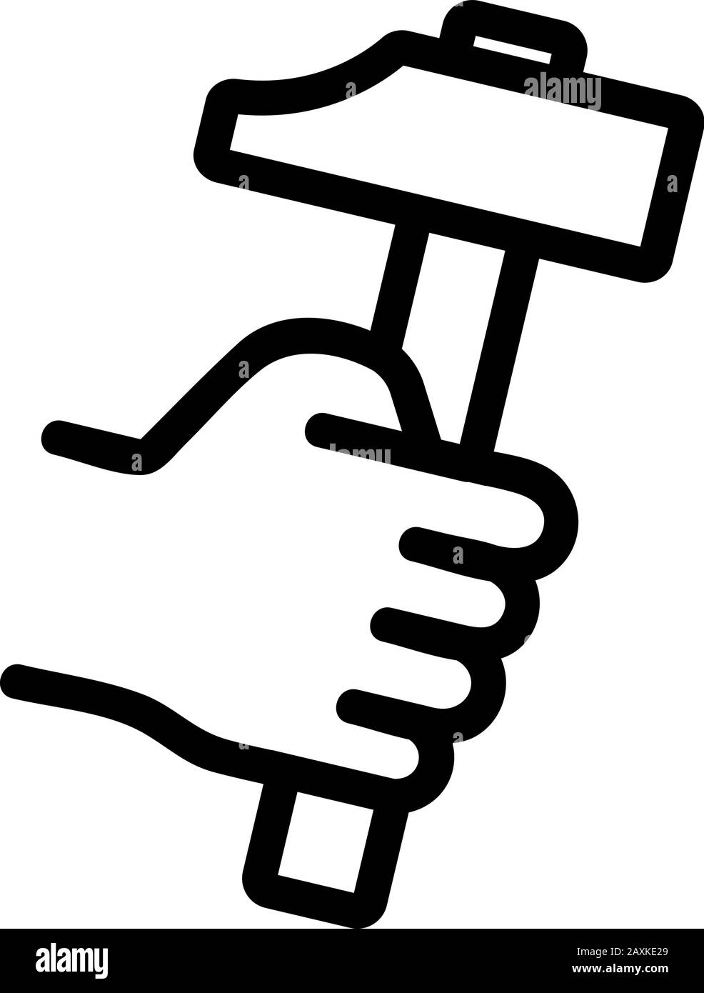 Blacksmith hammer hand icon vector. Isolated contour symbol illustration Stock Vector Image