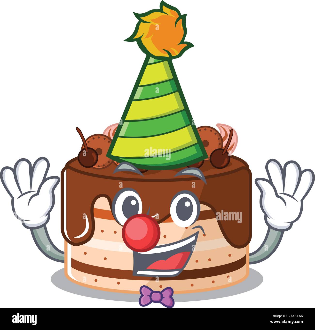 Funny Clown chocolate cake cartoon character mascot design Stock ...