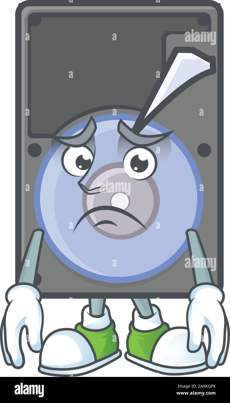 Cartoon character of a hard disk having an afraid face Stock Vector ...