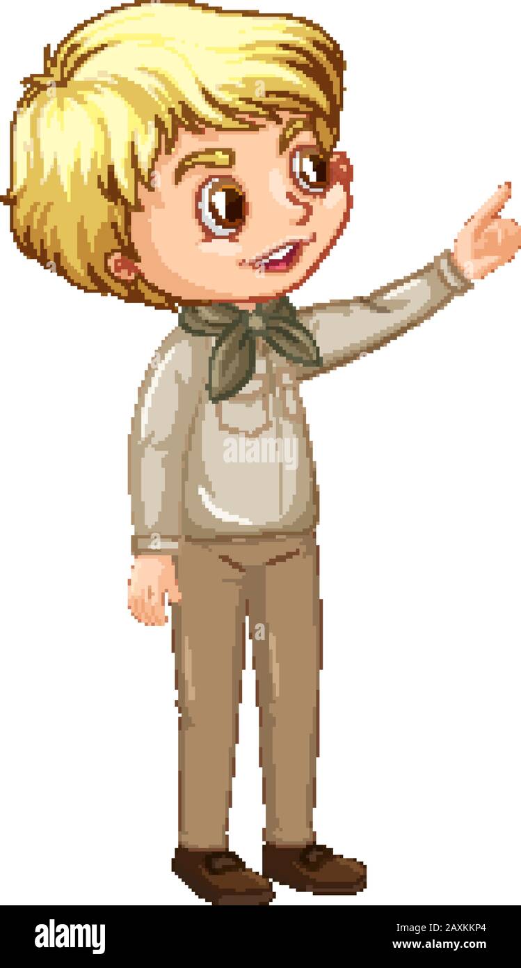 Boy in scout uniform on white background illustration Stock Vector ...