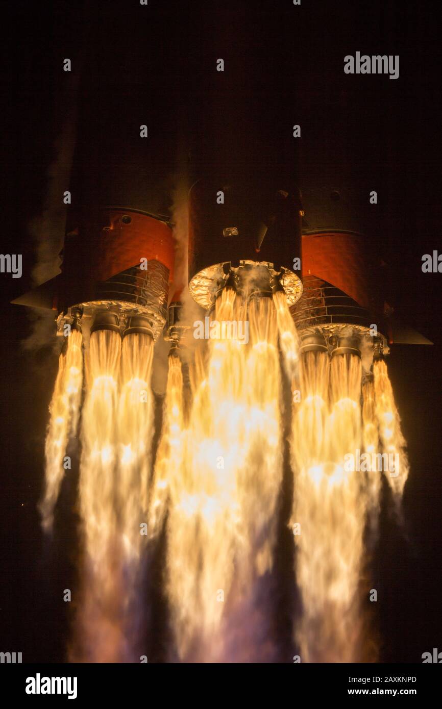 BAIKONUR COSMODROME - 7 Feb 2020 - The the Soyuz-2.1b launch vehicle together with the OneWeb communication satellites was successfully launched from Stock Photo