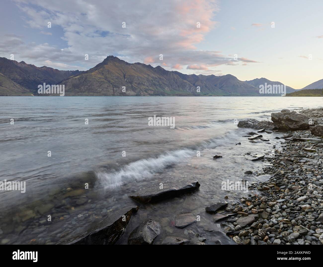 Lake Wakatipu near Queenstown, Otago, South Island, New Zealand ...