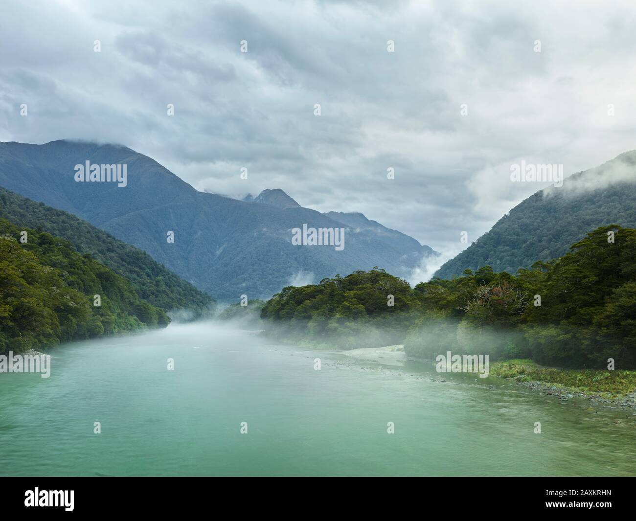 Haast River, Mount Aspiring National Park, Hates Pass, West Coast, South Island, New Zealand, Oceania Stock Photo
