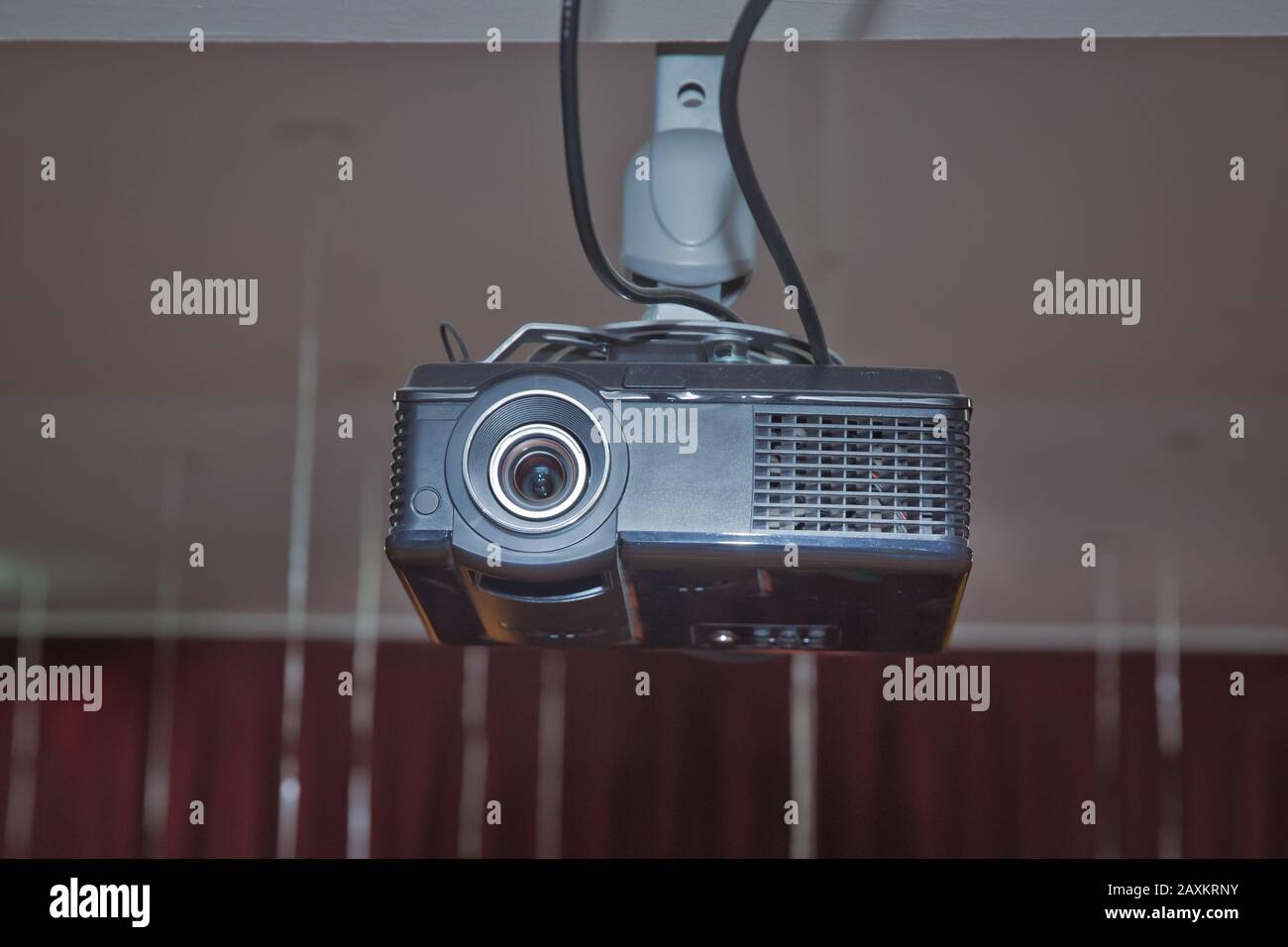 A White Overhead Projector On Ceiling Indoors Modern Video