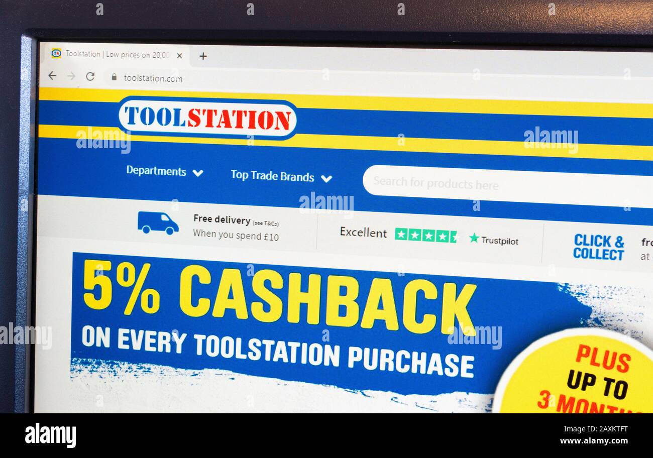 Screenshot of Toolstation web site, England, UK Stock Photo