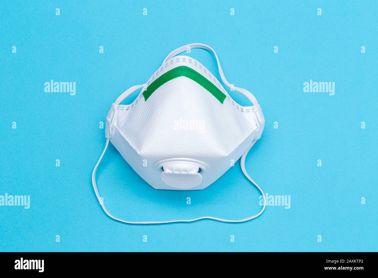 Safety mask isolated on blue background. Protection concept Stock Photo