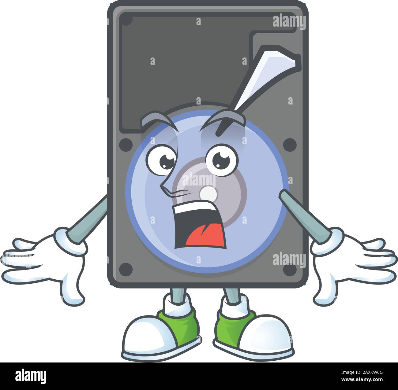 cartoon character design of hard disk with a surprised gesture Stock Vector  Image & Art - Alamy