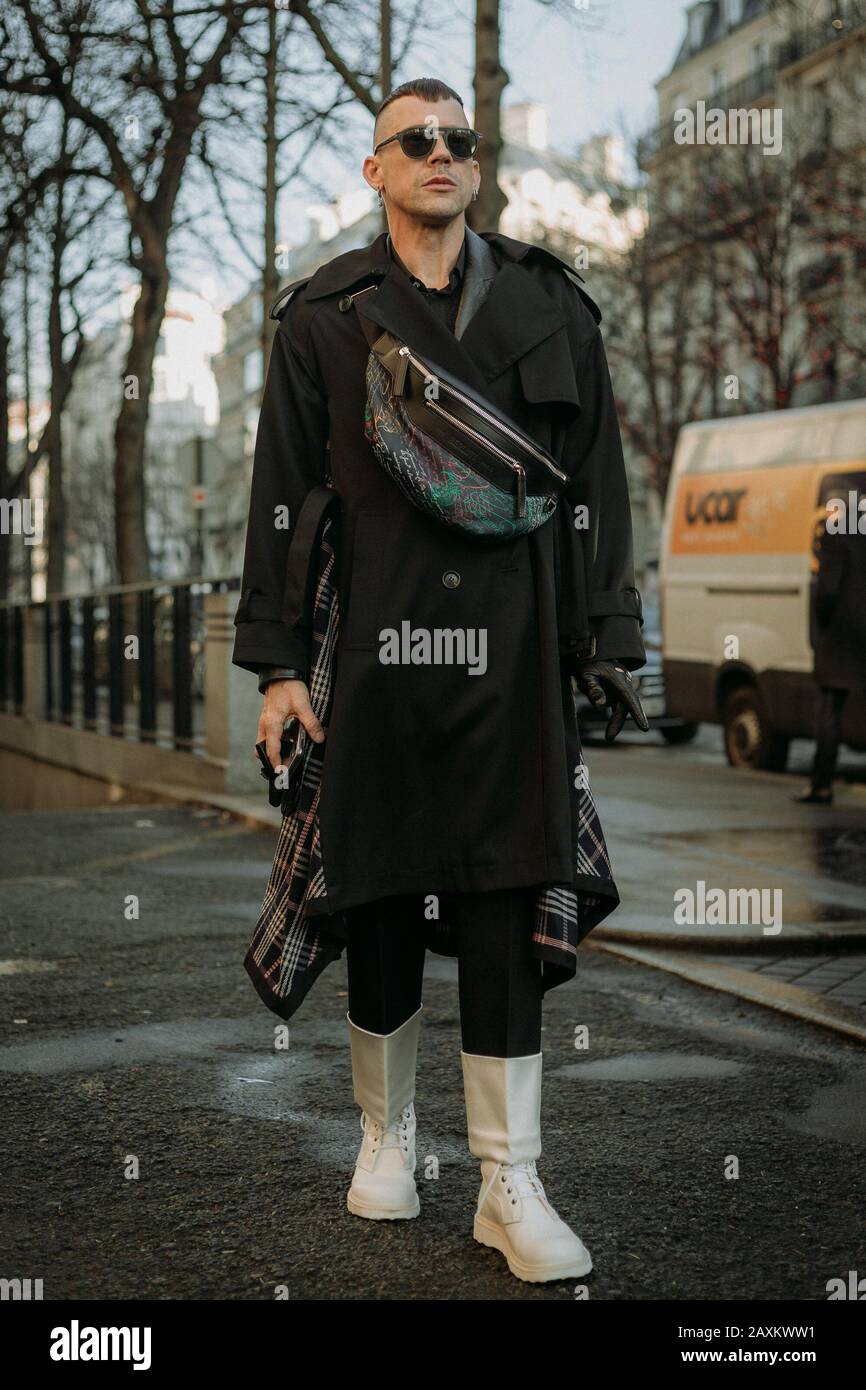 Rick Owens - PFW AW2020 original creation during Paris Fashion Week Menswear Rick Owens house streetstyle outside the show streetstyle outside Stock Photo