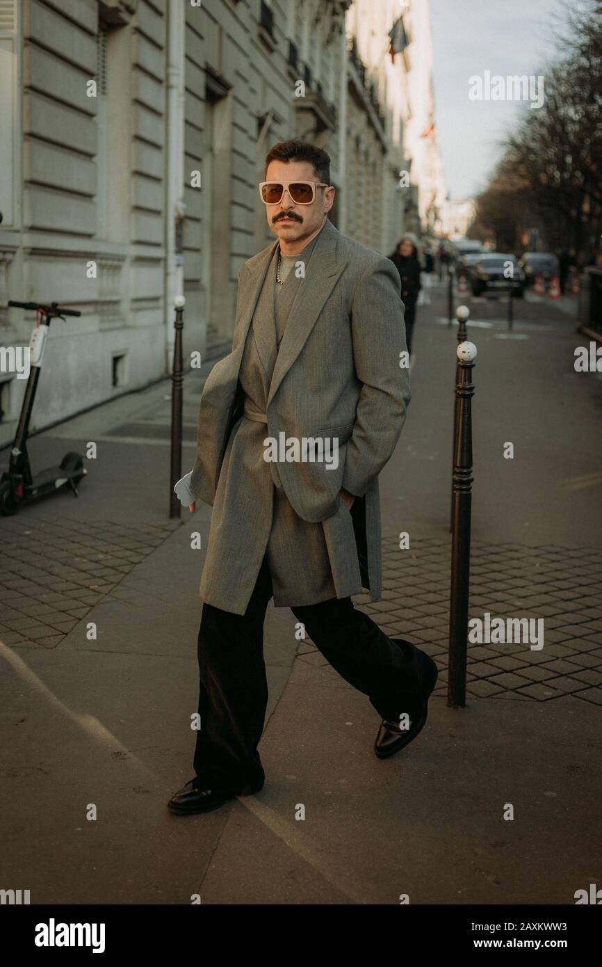 Rick Owens - PFW AW2020 original creation during Paris Fashion Week Menswear Rick Owens house streetstyle outside the show streetstyle outside Stock Photo