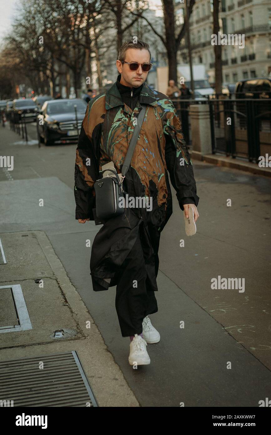 Rick Owens - PFW AW2020 original creation during Paris Fashion Week Menswear Rick Owens house streetstyle outside the show streetstyle outside Stock Photo