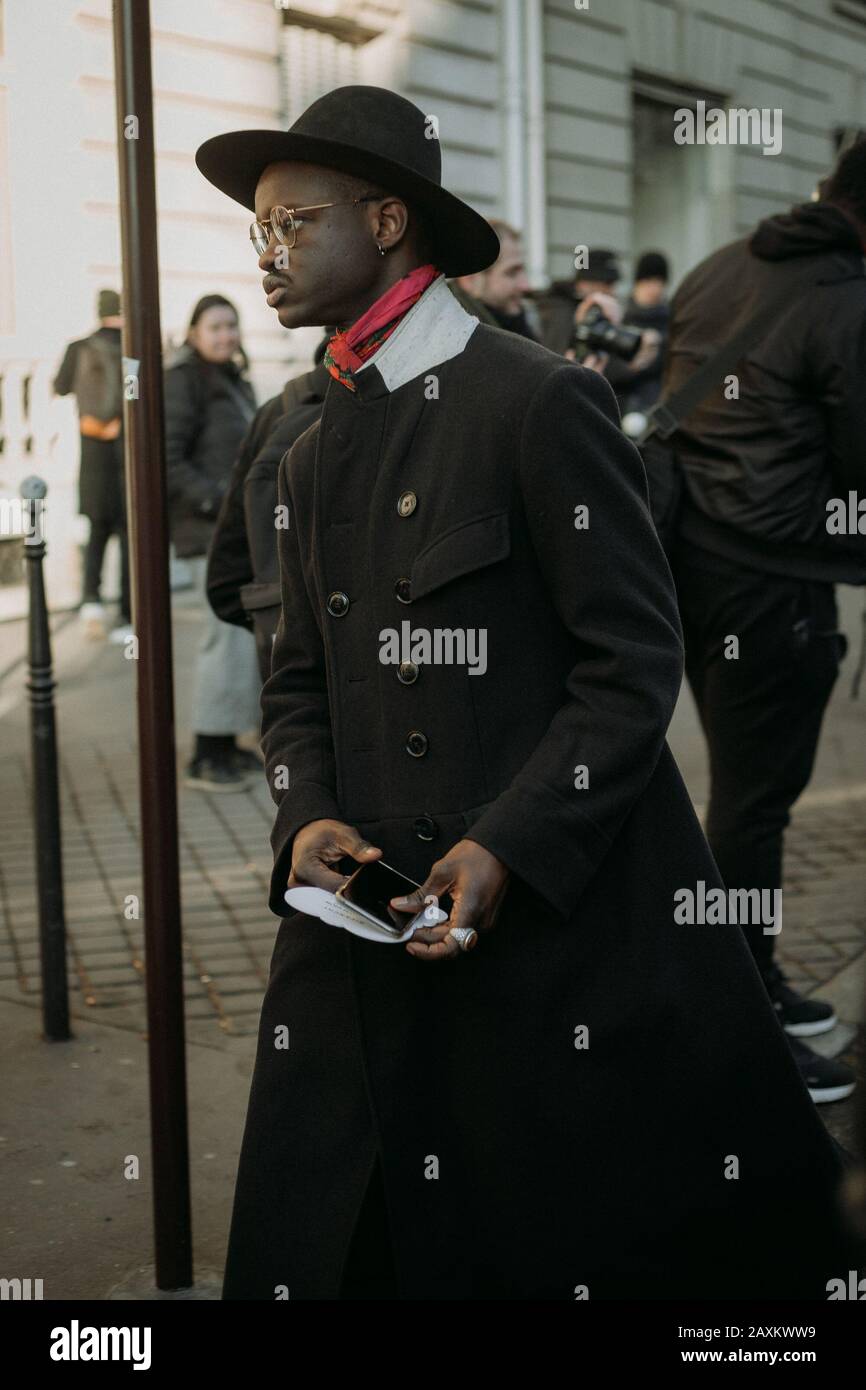 Rick Owens - PFW AW2020 original creation during Paris Fashion Week Menswear Rick Owens house streetstyle outside the show streetstyle outside Stock Photo