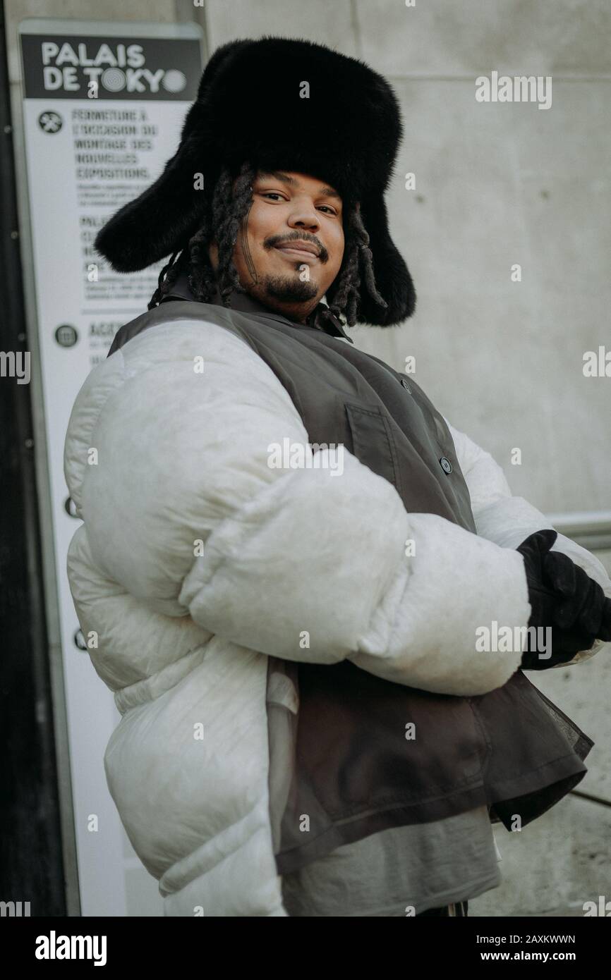 Rick Owens - PFW AW2020 original creation during Paris Fashion Week Menswear Rick Owens house streetstyle outside the show Stock Photo