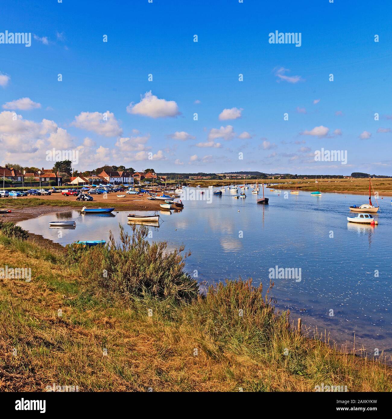 Burnham Overy Staithe tidal creek, North Norfolk Stock Photo