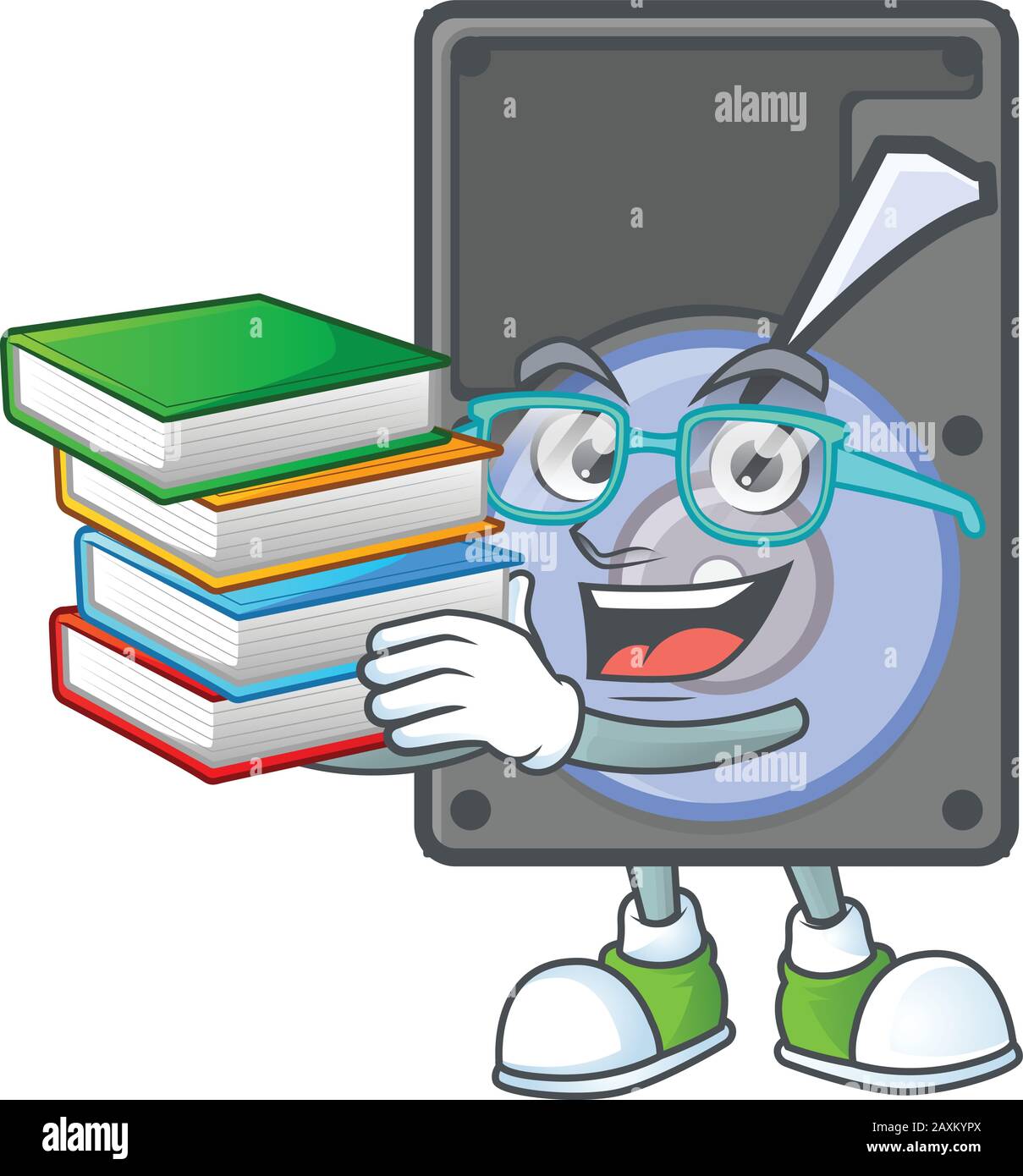 A brainy clever cartoon character of hard disk studying with some books Stock Vector Image & Art - Alamy A brainy clever cartoon character of hard disk studying with some books Stock Vector Image & Art - Alamy