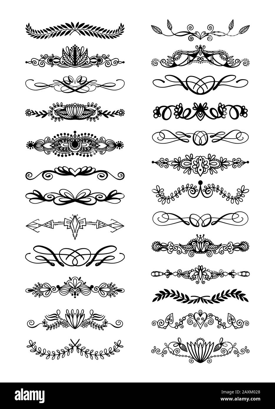 set of 25 doodle sketch drawing divider, wedding card design element or  page decoration Stock Vector Image & Art - Alamy