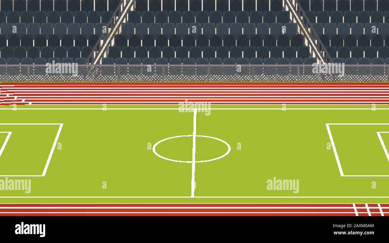 Background scene of football field with stadium illustration Stock Vector  Image & Art - Alamy