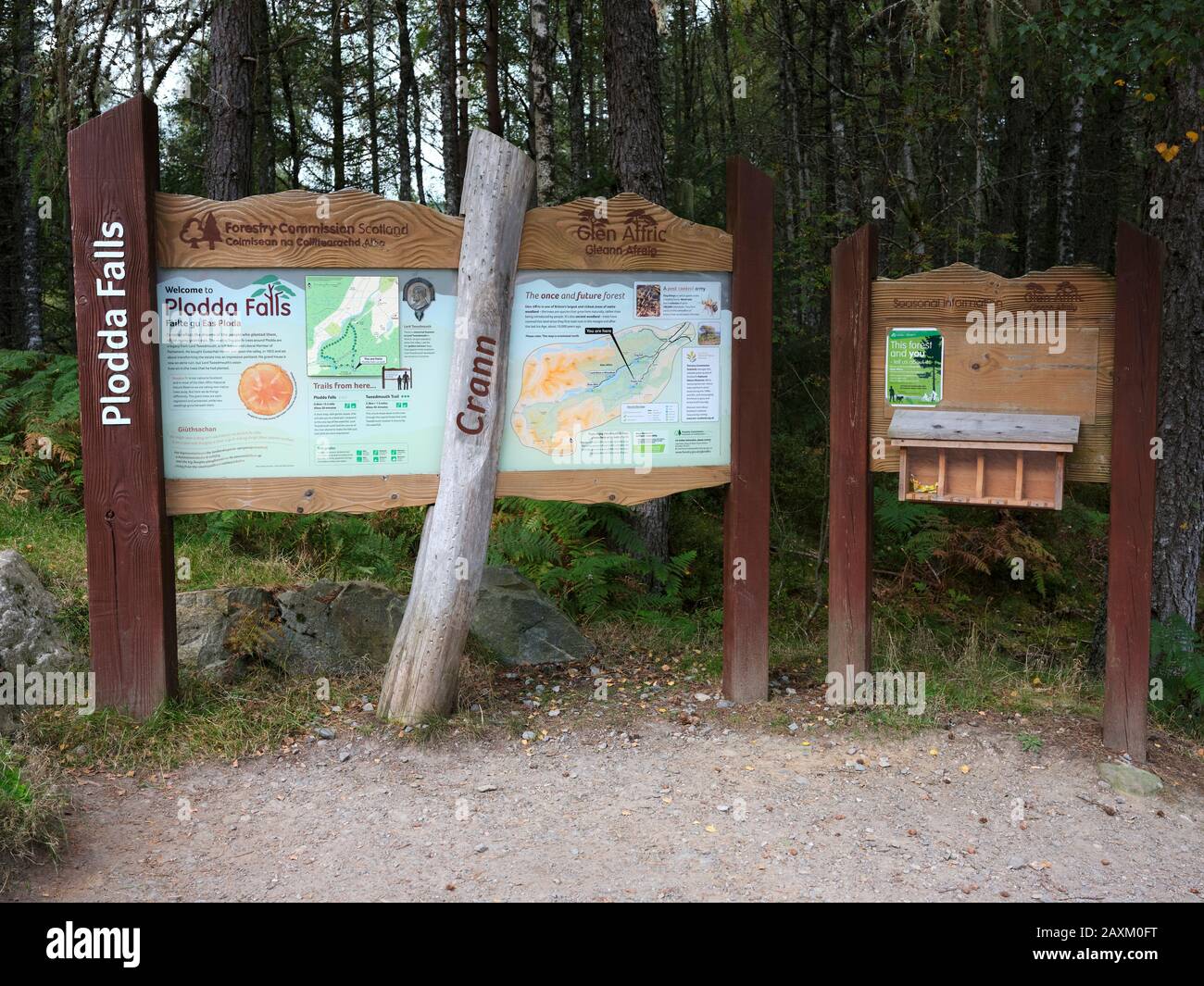 information-board-uk-woodland-high-resolution-stock-photography-and
