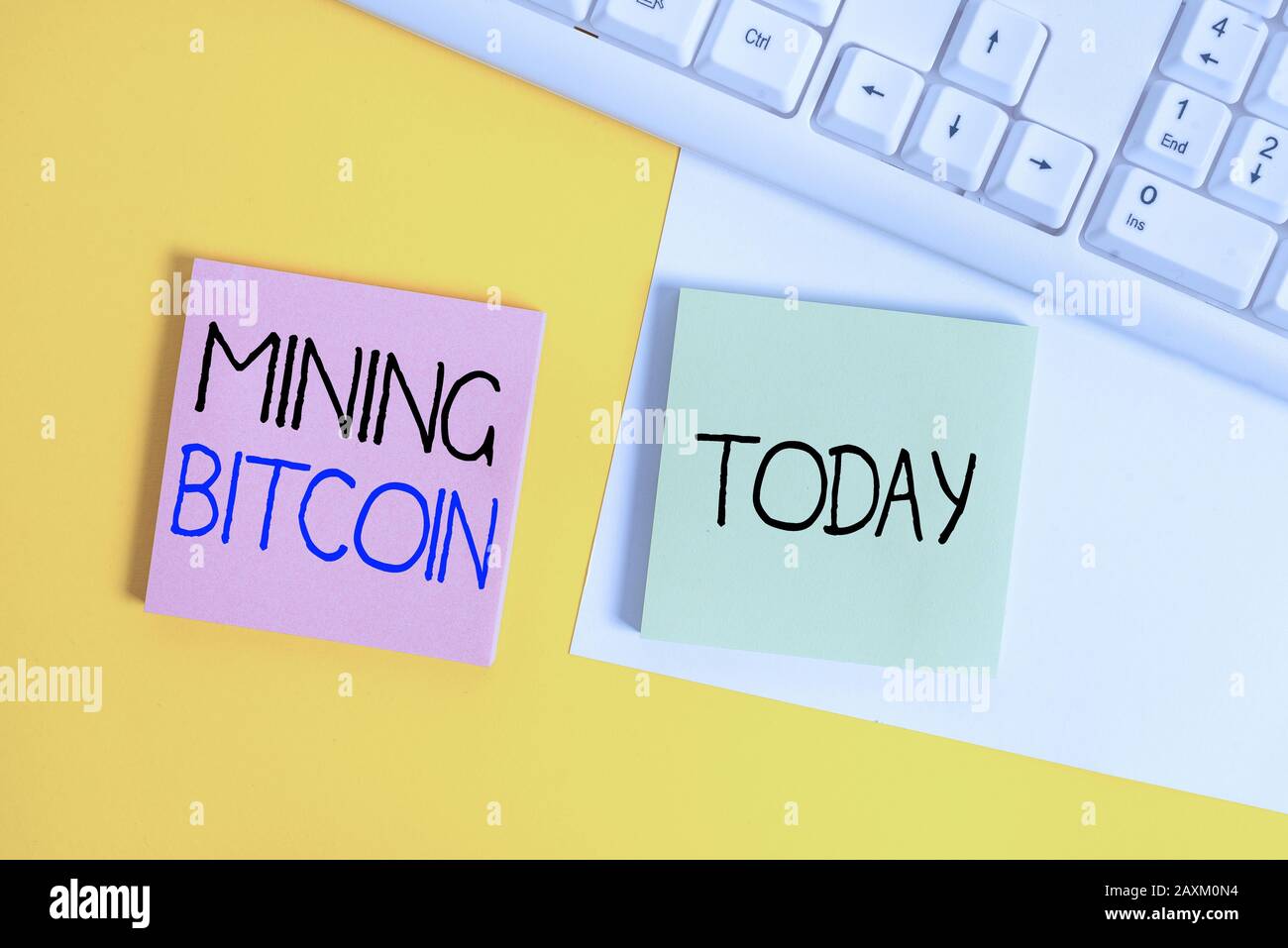 Handwriting text writing Mining Bitcoin. Conceptual photo processing of ...