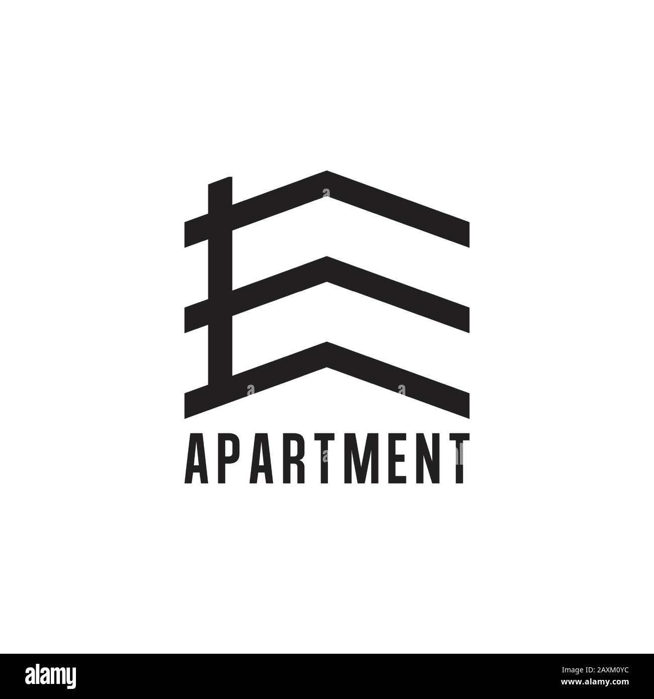 letter e apartment home geometric symbol logo vector Stock Vector