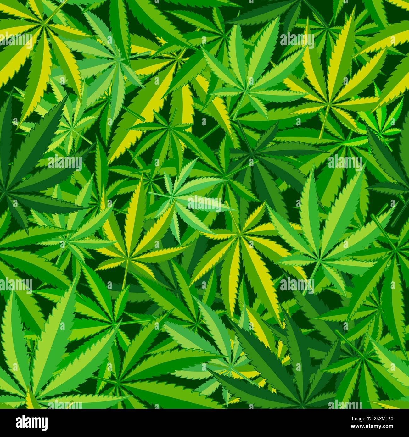 Cannabis Leaf Seamless Pattern Stock Vector