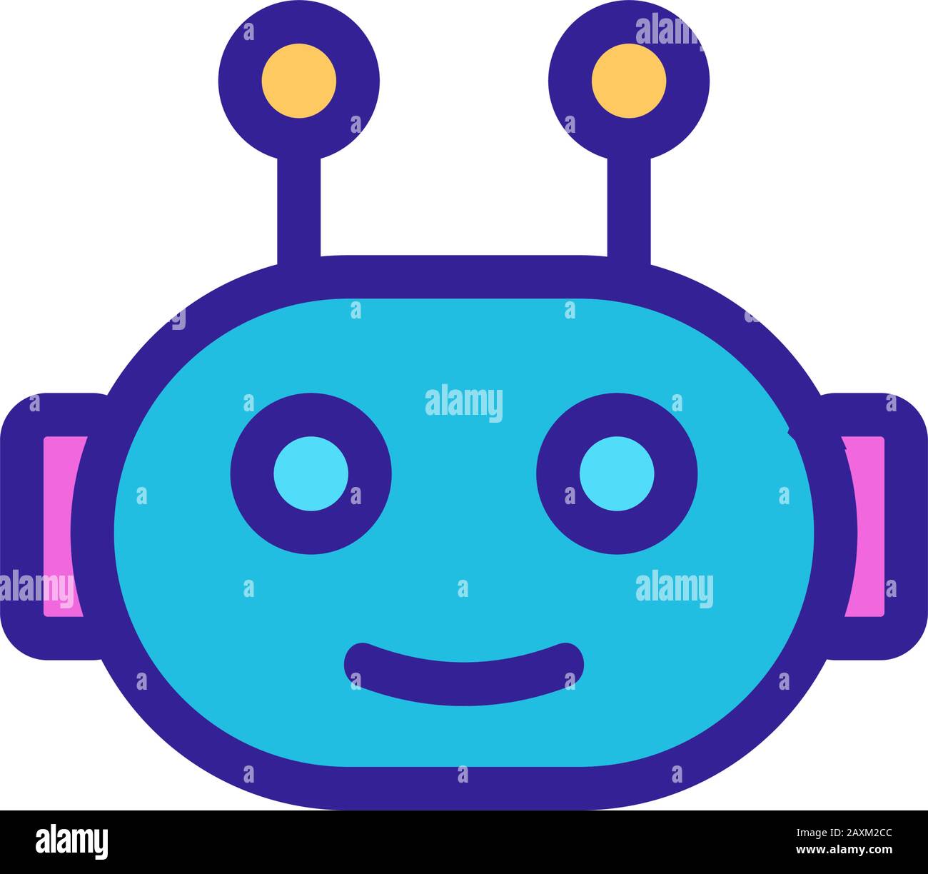 Chat bot icon vector. Isolated contour symbol illustration Stock Vector ...