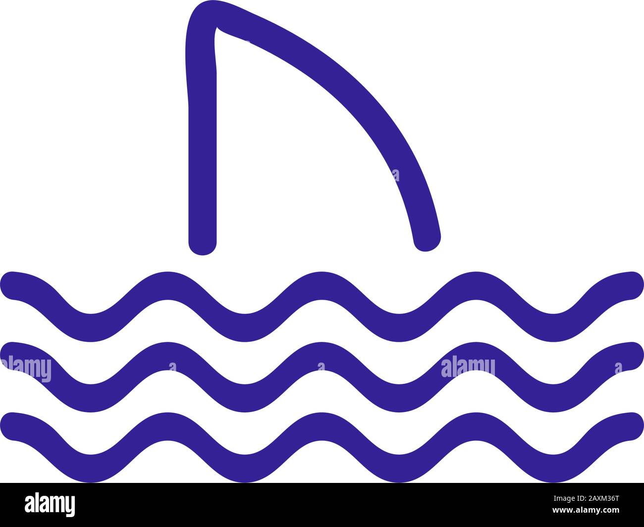 Shark icon vector. Isolated contour symbol illustration Stock Vector ...