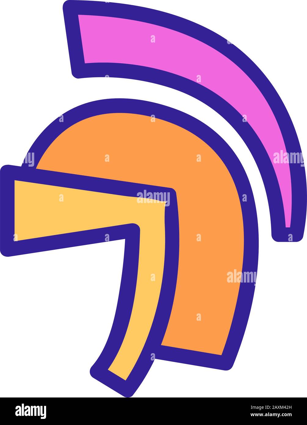 Helmet gladiator icon vector. Isolated contour symbol illustration ...