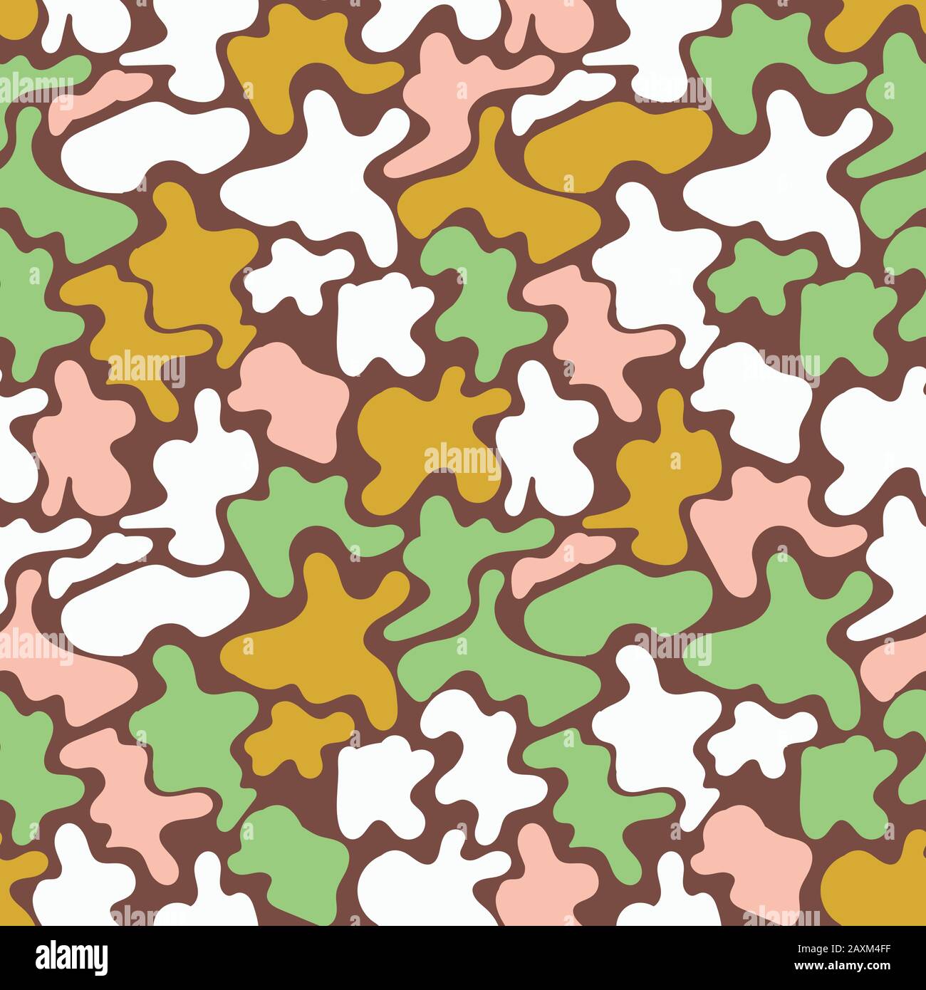 abstract camouflage shapes in happy colors seamless vector pattern Stock Vector