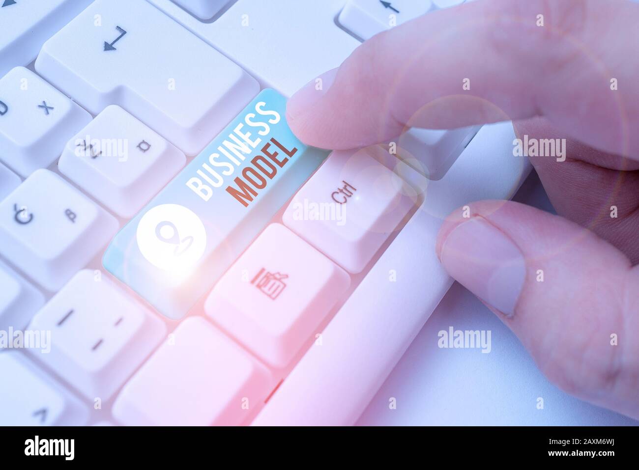 Writing note showing Business Model. Business concept for strategy that ...