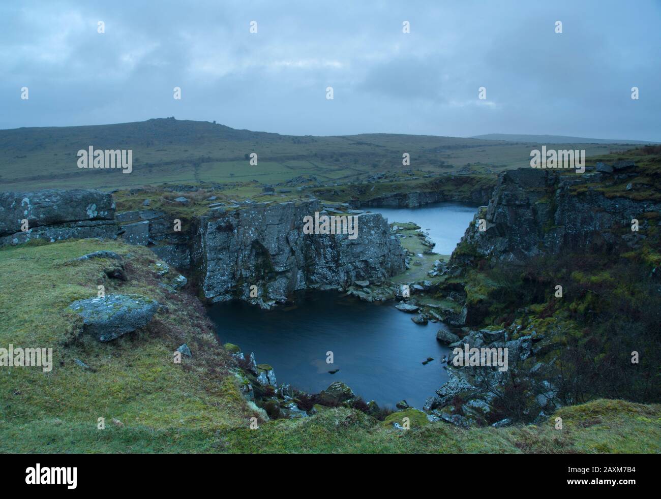 Disused quarry on Bodmin Moor, It was very wild and windy o…