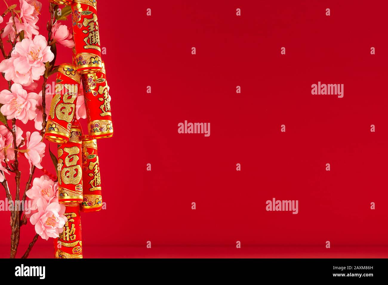 Chinese new year festival.Celebration Chinese new year or lunar new year.Chinese New Year Decoration.Text space images. (with the character "fu" meani Stock Photo