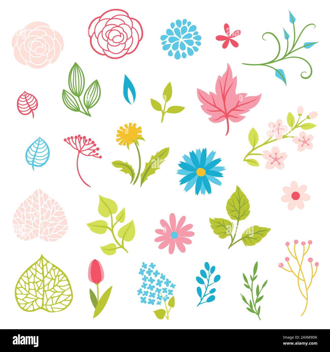 Set of spring flowers Stock Vector Image & Art - Alamy