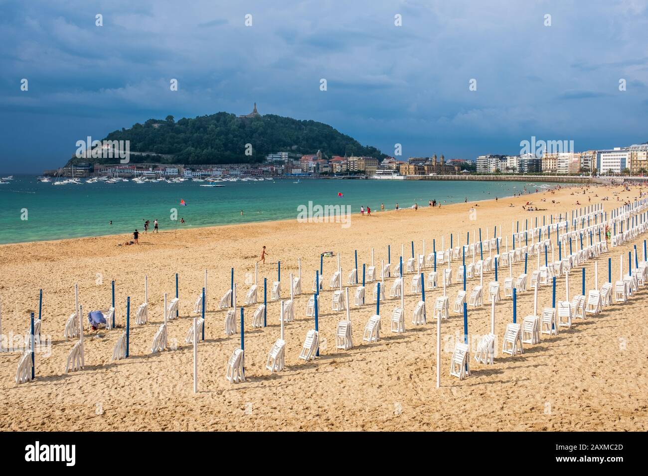 The beachfront in San Sebastián, Spain Stock Photo