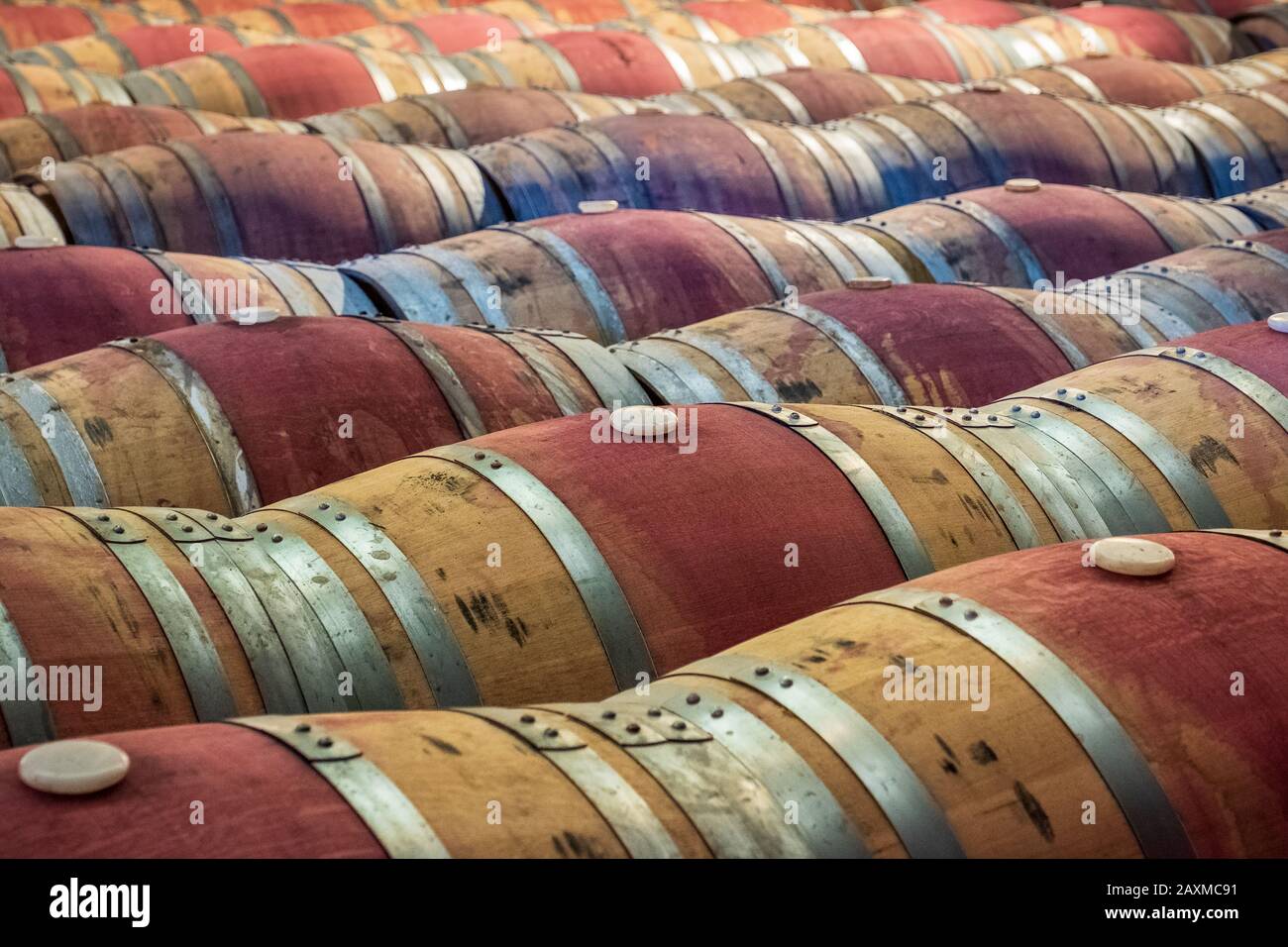 Oak wood wine barrels hi-res stock photography and images - Alamy