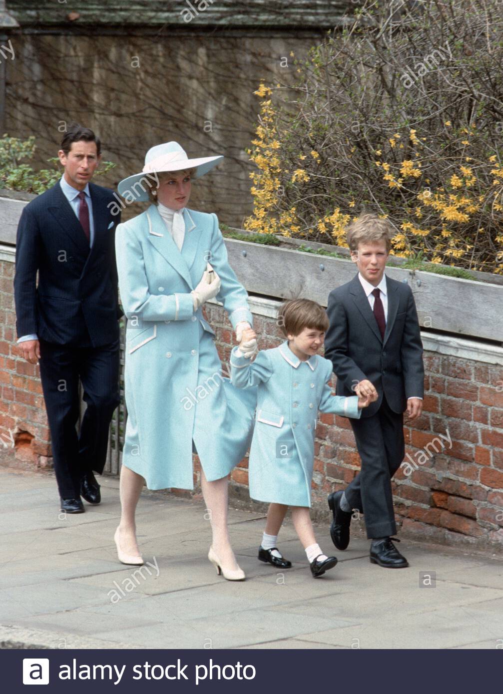 Diana Princess of Wales.Prince Harry.Prince William Colour 1991 Postcard
