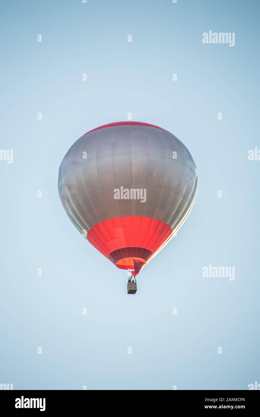 colorful hot air balloon flies in the sky Stock Photo - Alamy