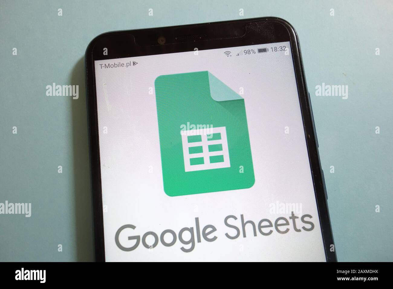 Google Sheets logo on smartphone Stock Photo
