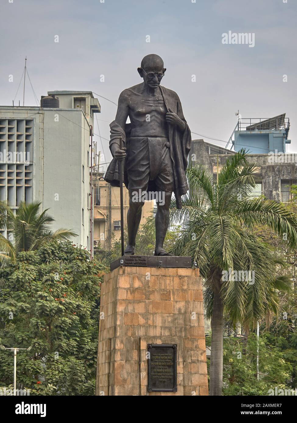 12 Feb 2020  Bronze Statue of Mahatma Gandhi ; Mohandas Karamchand Gandhi also known as bapu (father of the Nation) at Sachivalaya ; Bombay Mumbai ; M Stock Photo