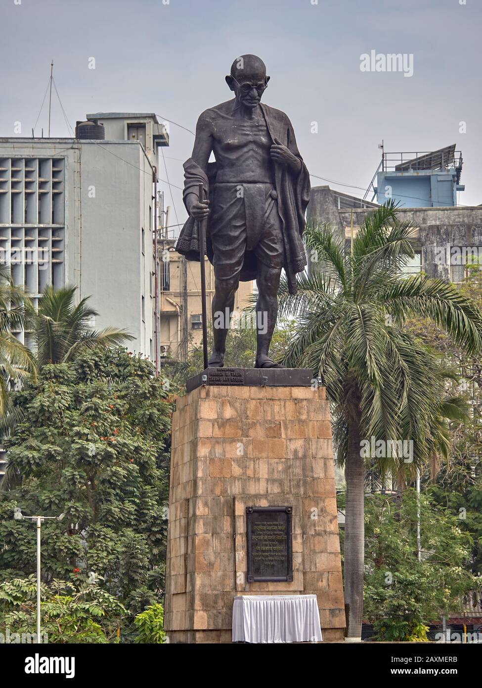 12 Feb 2020  Bronze Statue of Mahatma Gandhi ; Mohandas Karamchand Gandhi also known as bapu (father of the Nation) at Sachivalaya ; Bombay Mumbai ; M Stock Photo