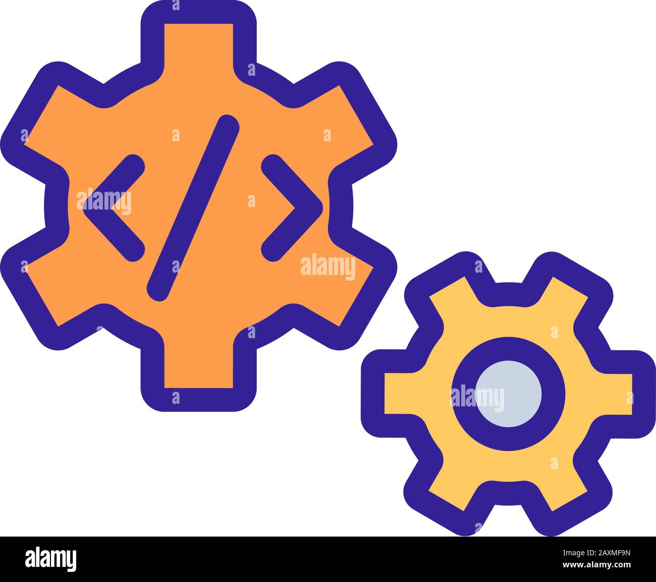code programming icon vector. Isolated contour symbol illustration ...