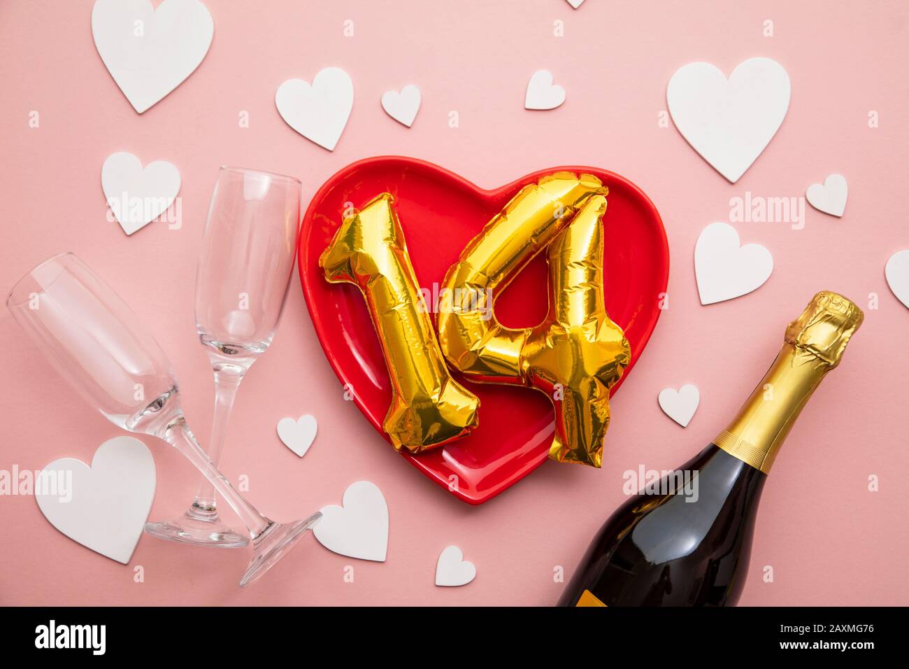 February 14th romantic valentine's day background Stock Photo