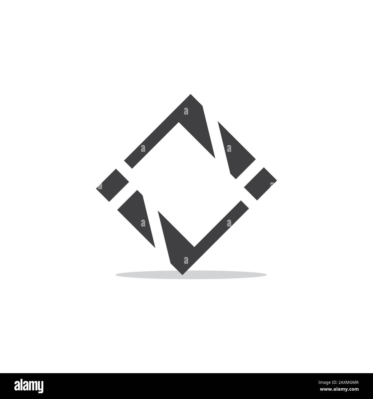 square frame simple geometric shadow design logo vector Stock Vector