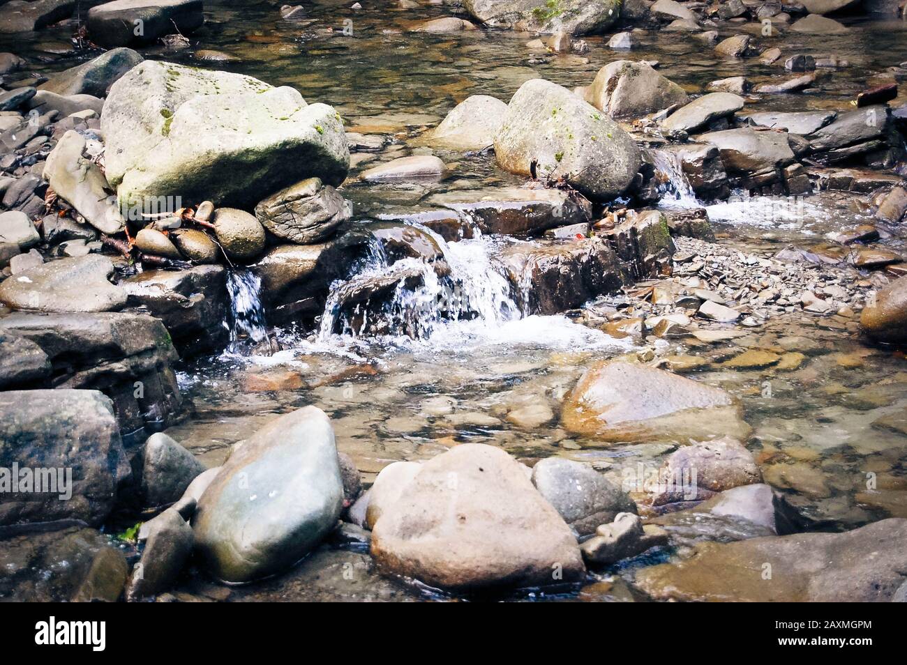 Brook bank with stones hi-res stock photography and images - Alamy