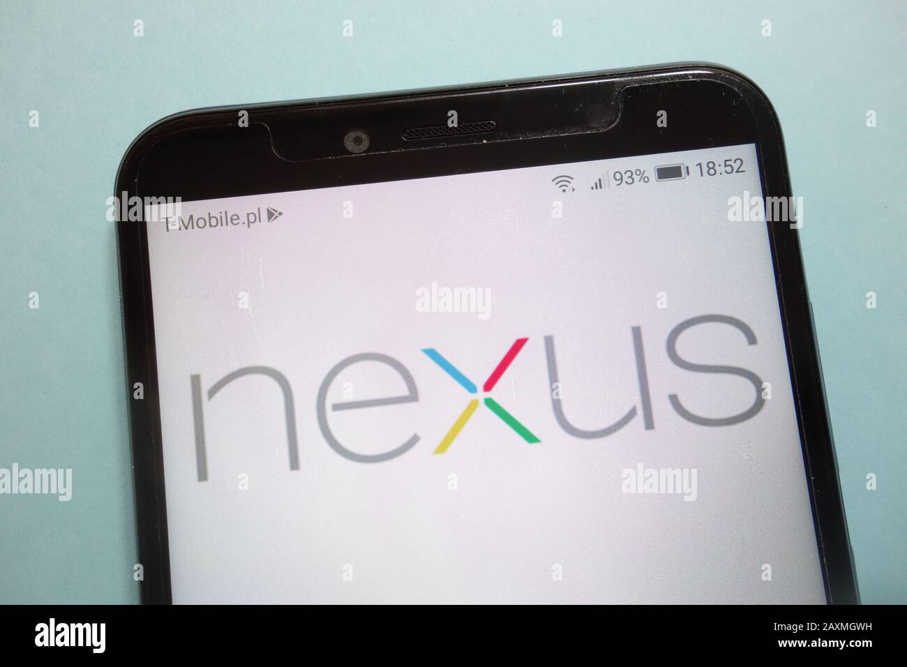 Google Nexus logo on smartphone Stock Photo