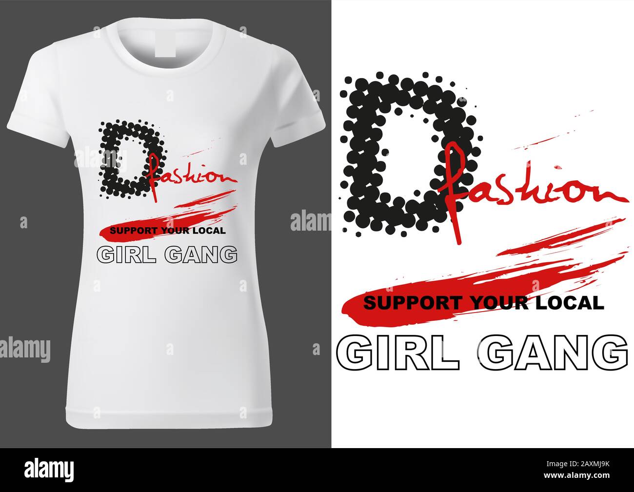Women White T-shirt Design with Inscriptions Stock Vector Image & Art ...