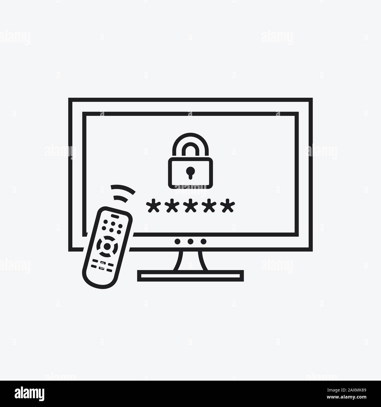 Smart TV with Parental control. Vector icon Stock Vector